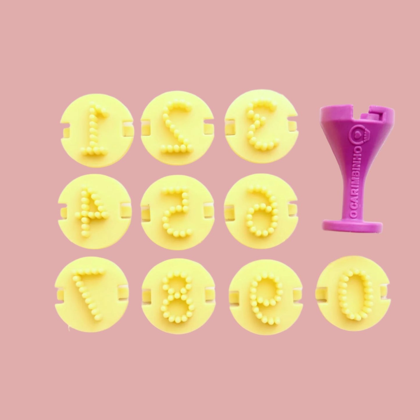 Carimbos para brigadeiros - Números Pontilhados