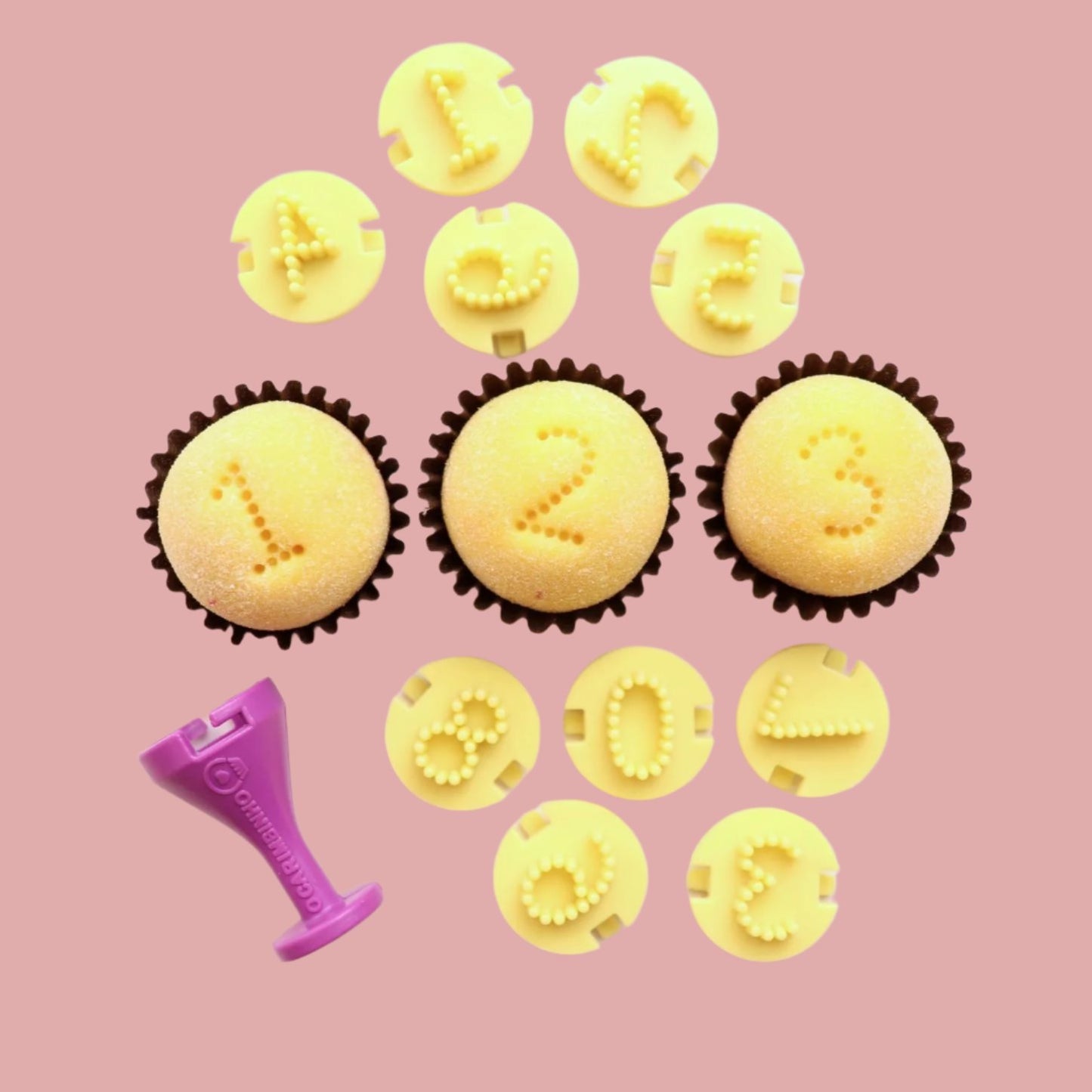 Carimbos para brigadeiros - Números Pontilhados