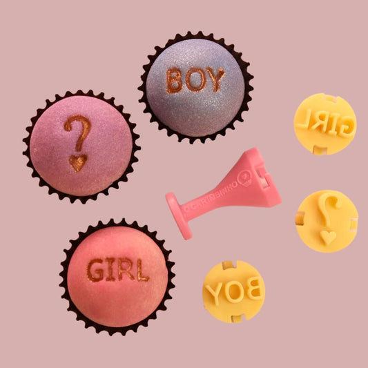 Carimbos para brigadeiros - Chá Revelação