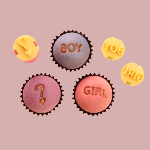 Carimbos para brigadeiros - Chá Revelação