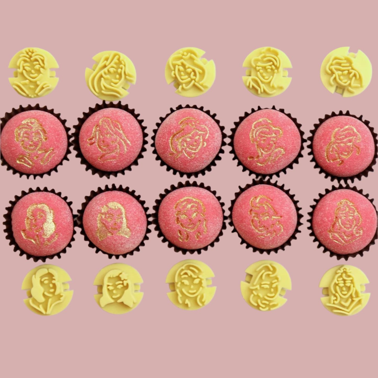 Carimbos para brigadeiros - Princesas