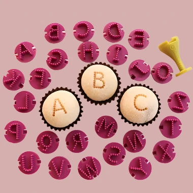 Carimbos para brigadeiros - Letras pontilhadas
